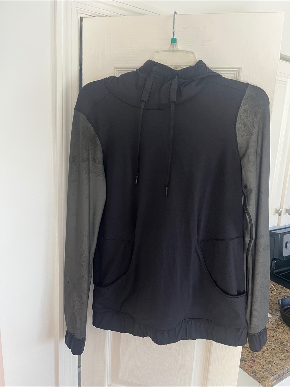 lululemon athletica Black Hoodie with Dark Gray Contrast Sleeves